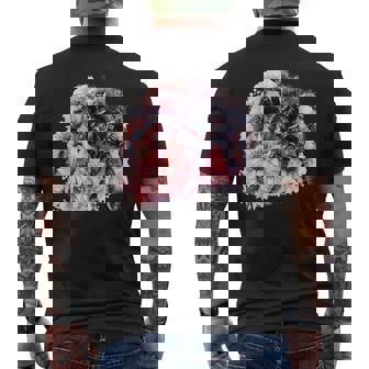 タランチュラ フローラル アートワーク アニマルアート 野生動物 タランチュラ 恋人 メンズTシャツ バックプリント - Kawaiitshirt