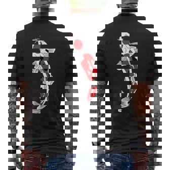 タンチョウサンケ 赤・白・黒鯉 メンズTシャツ バックプリント - Kawaiitshirt