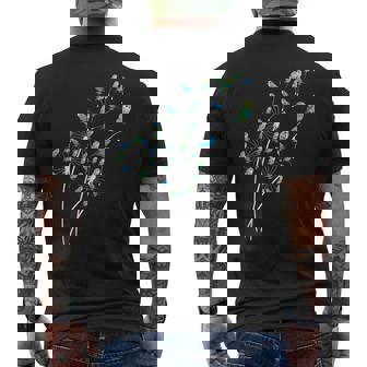 タンポポ セキセイインコの花、花セキセイインコの木 メンズTシャツ バックプリント - Kawaiitshirt