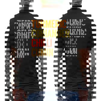 ターメリック コリアンダーチリクミン カレー メンズTシャツ バックプリント - Kawaiitshirt