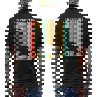 ダックスフンドのギフトレトロなスタイル メンズTシャツ バックプリント - Kawaiitshirt