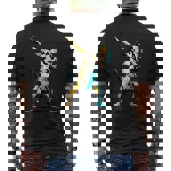 ダビングするミーアキャット 面白いモチーフ 踊るダブ スリケート メンズTシャツ バックプリント - Kawaiitshirt