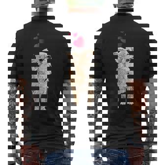 チワワ犬とハートのかわいい子犬のモチーフ メンズTシャツ バックプリント - Kawaiitshirt