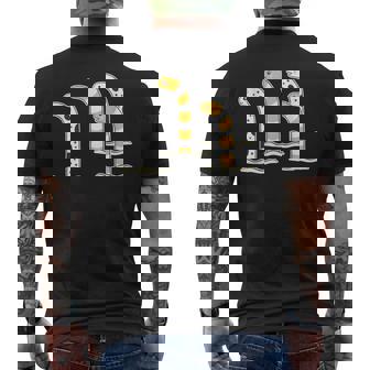 チンアナゴ & ニシキアナゴ【どうぶつフレンズ】水族館の生き物 かわいい 面白 動物 イラスト メンズTシャツ バックプリント - Kawaiitshirt