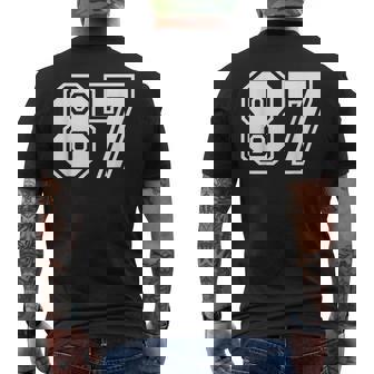 チームジャージーナンバー87 スポーツギフト メンズTシャツ バックプリント - Kawaiitshirt