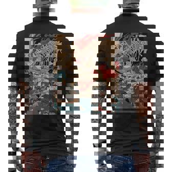 ティラノサウルス浮世絵 メンズTシャツ バックプリント - Kawaiitshirt