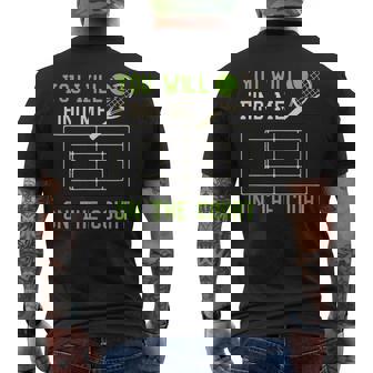 テニスコート テニスプレーヤー おもしろ名言集 メンズTシャツ バックプリント - Kawaiitshirt