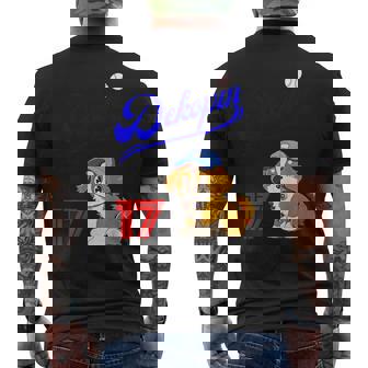 デコピン、デコイ、犬シャツ、No17、大谷、愛犬、コーイケルホンディエ、野球観戦、Dekopindecoy 誕生日 メンズTシャツ バックプリント - Kawaiitshirt