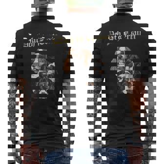 デス・イズ・サステイン・ファニー・キャバリア・キング・チャールズ・スパニエル メンズTシャツ バックプリント - Kawaiitshirt