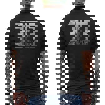 デトロイト 313 メンズTシャツ バックプリント - Kawaiitshirt