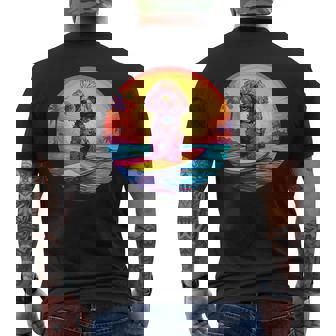 トイプードル サーフィン ファニー ドッグ ビーチ メンズTシャツ バックプリント - Kawaiitshirt