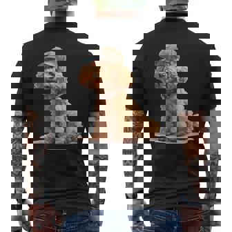 トイプードル 水彩 犬 野球帽 メンズTシャツ バックプリント - Kawaiitshirt