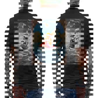 トイプードルとチワワのジェットスキー 夏の楽しいデザイン メンズTシャツ バックプリント - Kawaiitshirt