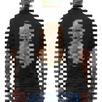 トイプードル犬、品種、ミニプードル子犬 メンズTシャツ バックプリント - Kawaiitshirt