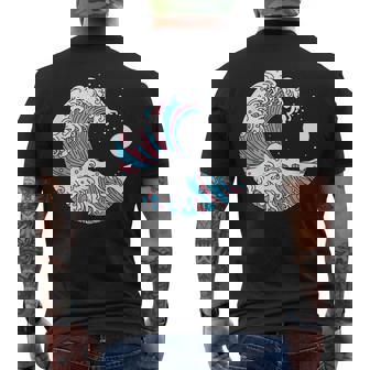トランスジェンダー プライド Lgbtq トランスフラッグ 日本のウェーブアート Lgbt メンズTシャツ バックプリント - Kawaiitshirt