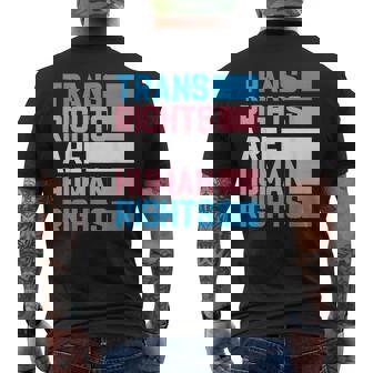 トランスライツは人権トランスジェンダープライドフラッグ メンズTシャツ バックプリント - Kawaiitshirt