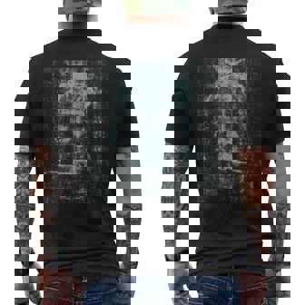 トリノの聖骸布イエス・キリスト教史の顔 メンズTシャツ バックプリント - Kawaiitshirt