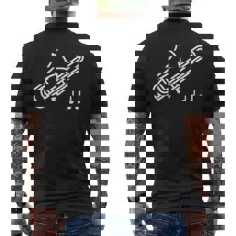 トロンボーン 音符 楽譜 音楽 楽器 メンズTシャツ バックプリント - Kawaiitshirt