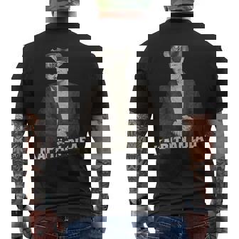 ドイツ首相オラフ・ショルツ ブラックアイパッチ 連邦議会 メンズTシャツ バックプリント - Kawaiitshirt