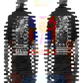 ドナルド・トランプ 中指 バイデン ハリス アメリカ 共和党員 メンズTシャツ バックプリント - Kawaiitshirt