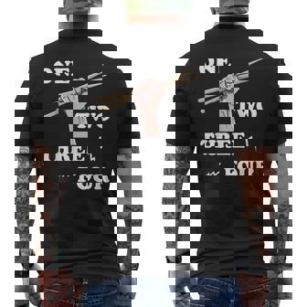 ドラマー ギフト 楽器 メンズ ドラムスティック用 メンズTシャツ バックプリント - Kawaiitshirt