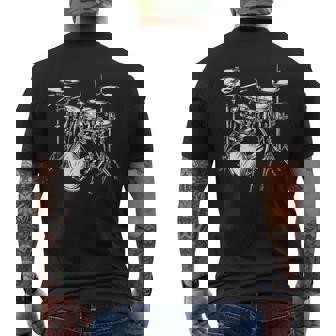 ドラムセットの図面 電子ドラム メンズTシャツ バックプリント - Kawaiitshirt