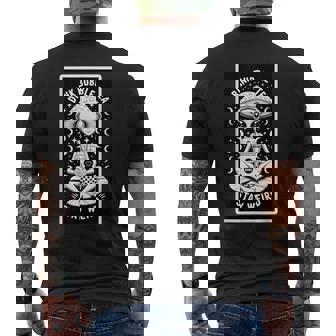 ドリンクタピオカティーステイウィアードエイリアン メンズTシャツ バックプリント - Kawaiitshirt