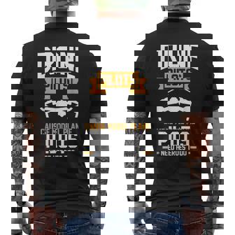 ドローンパイロットはモデル飛行機のパイロットのドローンを引き起こす メンズTシャツ バックプリント - Kawaiitshirt