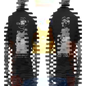 ドージコインdogecoin Hodl 月へ月にto The Moon 暗号通貨doge Memeドージミーム メンズTシャツ バックプリント - Kawaiitshirt