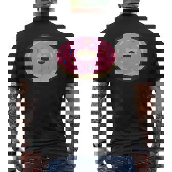 ドーナツレッドアイシングコミックグラフィック メンズ レディース 子供用 メンズTシャツ バックプリント - Kawaiitshirt