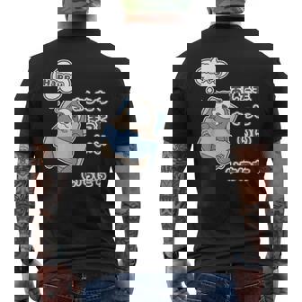 ナマケモノ さん『あしたも きっと いい いちにち』【どうぶつフレンズ】動物園の生き物 イラスト メンズTシャツ バックプリント - Kawaiitshirt