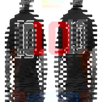 ナンバー10 スポーツジャージ 誕生日 年齢 ラッキーナンバー レッド ホワイト メンズTシャツ バックプリント - Kawaiitshirt