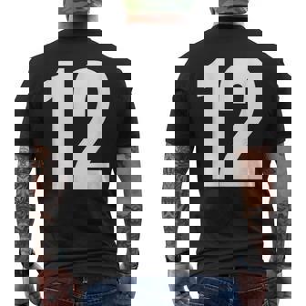 ナンバー12 シャツ。十二 メンズTシャツ バックプリント - Kawaiitshirt
