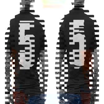 ナンバーファイブ 数字 5 プレーン 白 数字 メンズTシャツ バックプリント - Kawaiitshirt