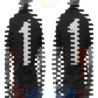 ナンバーワン 数字 1 プレーン ホワイト 数字 メンズTシャツ バックプリント - Kawaiitshirt