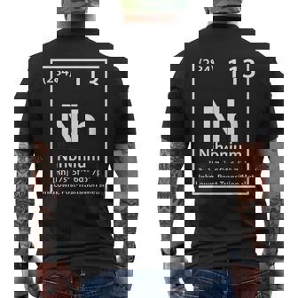 ニホニウム化学元素白 メンズTシャツ バックプリント - Kawaiitshirt