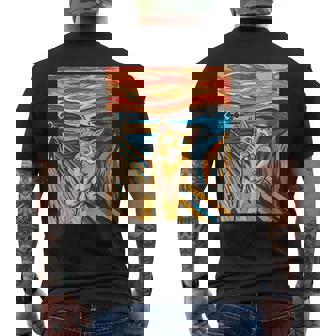 ニャンコの叫び 面白いtシャツ 猫 ムンクの叫び パロディ ネコ メンズ 子供 おもしろ 服 おもしろグッズ ネタ メンズTシャツ バックプリント - Kawaiitshirt