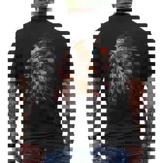 ネイティブアメリカン インディアン ヘッドドレス グラフィック メンズ レディース メンズTシャツ バックプリント - Kawaiitshirt
