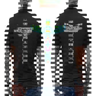 ネイティブアメリカン トーテムポール カラフル サンダーバードデザイン メンズTシャツ バックプリント - Kawaiitshirt