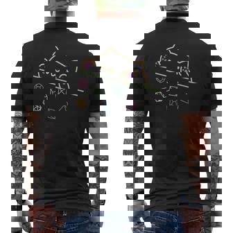 ネオンダイス 猫 カラフル 肉球 動物 かわいい 猫 面白い ネオン メンズTシャツ バックプリント - Kawaiitshirt