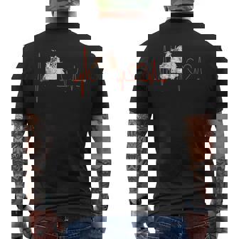 ノルウェージャンフォレストキャットハートビートekg ファニーアイラブマイキャット メンズTシャツ バックプリント - Kawaiitshirt