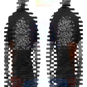 ノートルダム ステンドグラス ロゼッタ ウィンドウ メンズTシャツ バックプリント - Kawaiitshirt