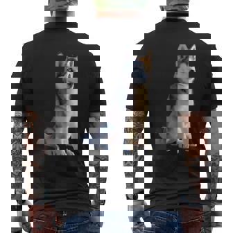 ハスキーがモチーフの愛犬家 シベリアンハスキーが大好き メンズTシャツ バックプリント - Kawaiitshirt