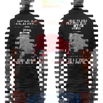 ハダカデバネズミは私のスピリットアニマルハダカデバネズミ メンズTシャツ バックプリント - Kawaiitshirt