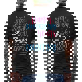 ハッピーアニバーサリー 25年 結婚25周年 メンズTシャツ バックプリント - Kawaiitshirt