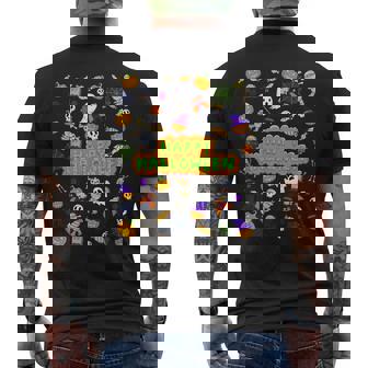 ハッピーハロウィンのレトロな怖いかわいい不気味なギフト メンズTシャツ バックプリント - Kawaiitshirt