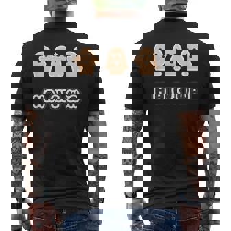 ハニボー《3 スリー》かわいい ハニワ 小さな 埴輪 歴史土器 イラスト キャラクター メンズTシャツ バックプリント - Kawaiitshirt