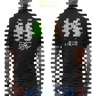 ハニワ くん & サボテン『トモダチ』 埴輪【ゆるフレンズ】歴史土器 キャラクター かわいい イラスト メンズTシャツ バックプリント - Kawaiitshirt