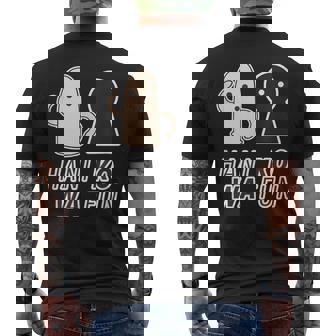 ハニワくん X 古墳くん 埴輪【ゆるフレンズ】歴史 かわいい イラスト 面白い メンズTシャツ バックプリント - Kawaiitshirt