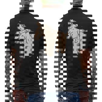 ハニワの馬 埴輪【ゆるフレンズ】歴史土器 シンプル かわいい イラスト メンズTシャツ バックプリント - Kawaiitshirt